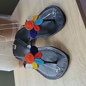 African Beaded Thong Sandals